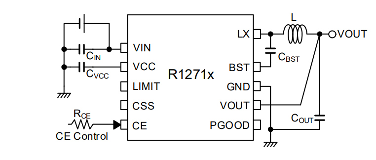 Application Circuit Diagram - Semtech SC189 Step Down Regulators